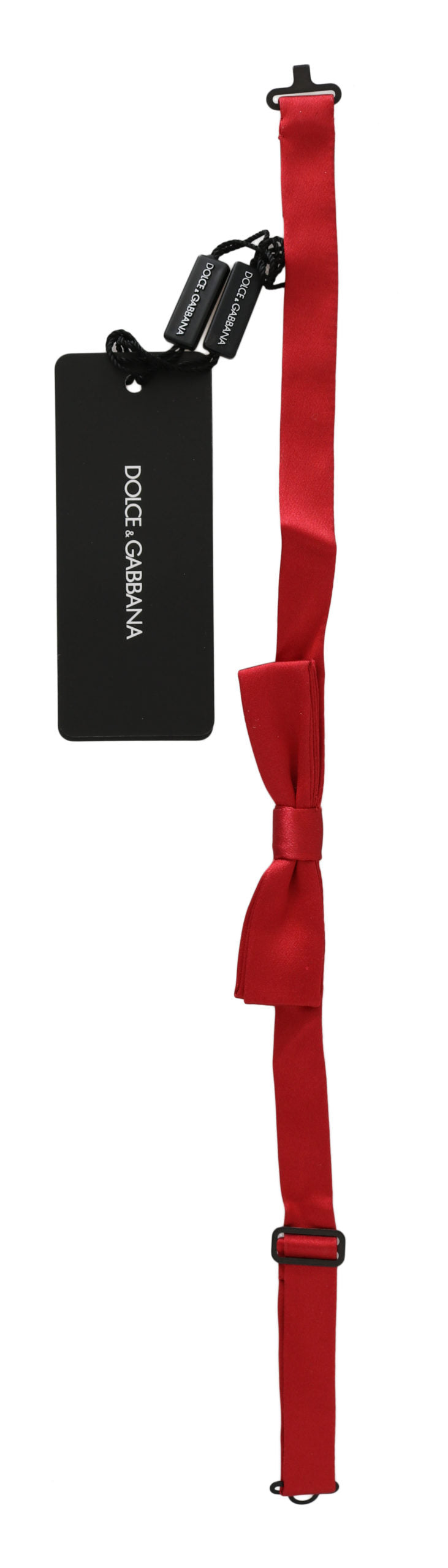 Dolce & Gabbana Red 100% Silk Slim Adjustable Neck Papillon Bow Tie - Luxe Nova