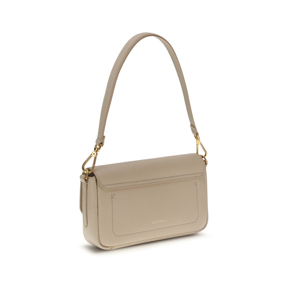 Coccinelle Beige Calf Leather Bos Taurus Shoulder Bag