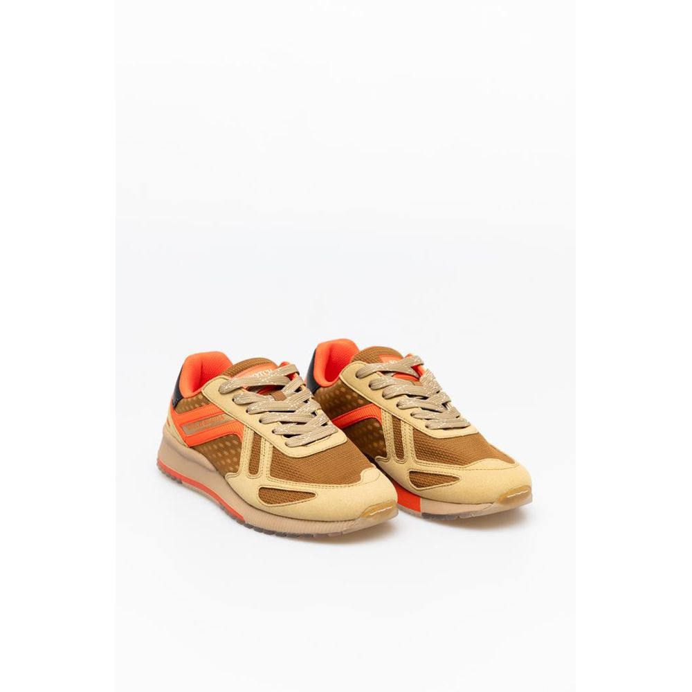 Scotch & Soda Beige Leather Sneakers - Luxe Nova