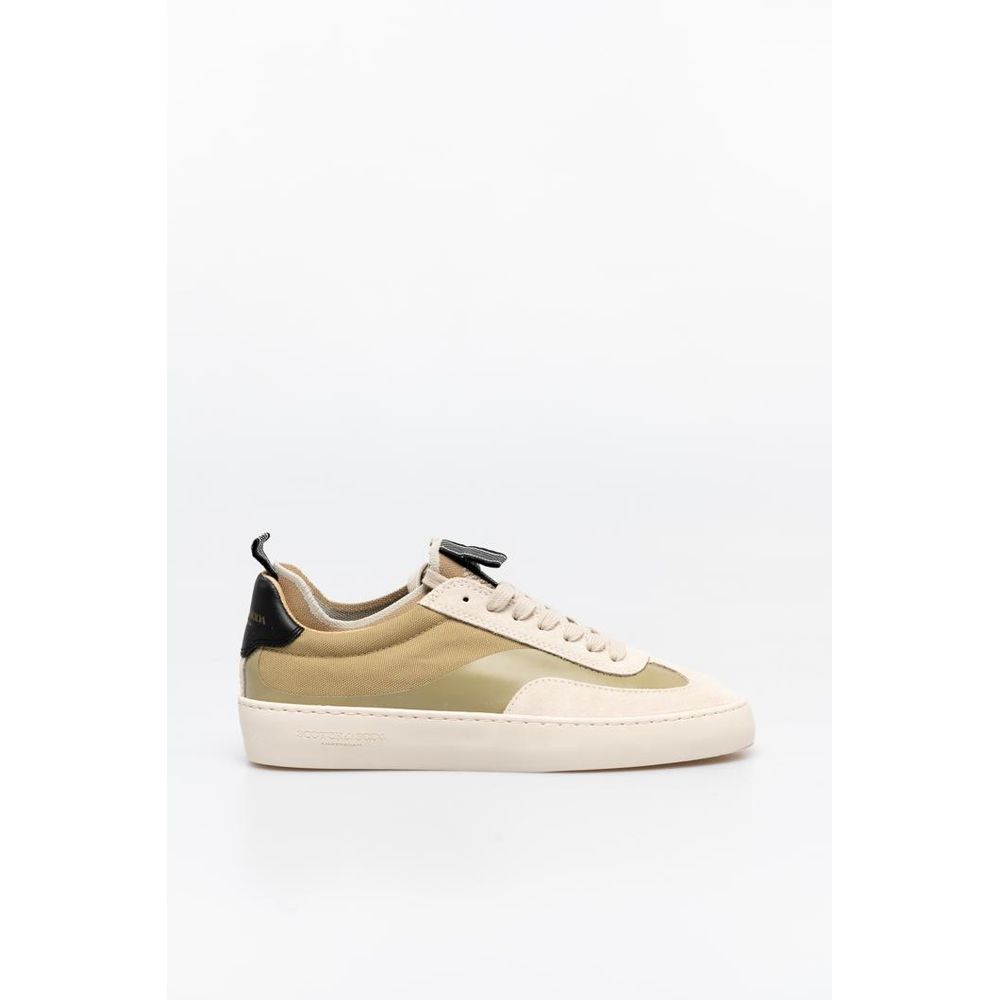 Scotch & Soda Beige Leather Low Top Sneakers - Luxe Nova