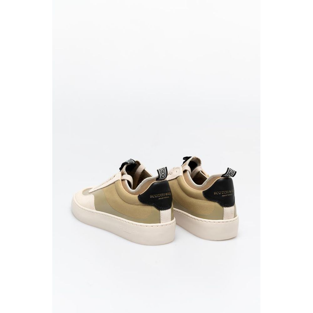 Scotch & Soda Beige Leather Low Top Sneakers - Luxe Nova