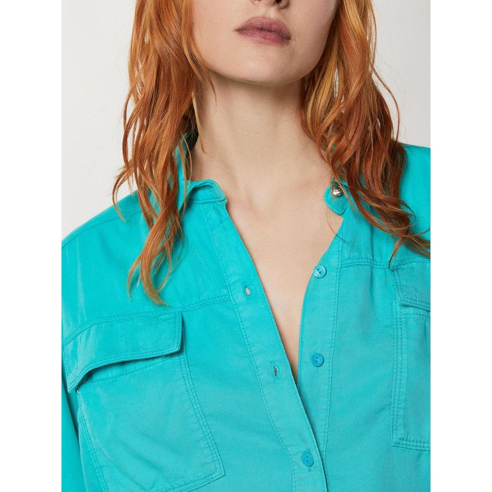 Patrizia Pepe Turquoise Lyocell Blouse