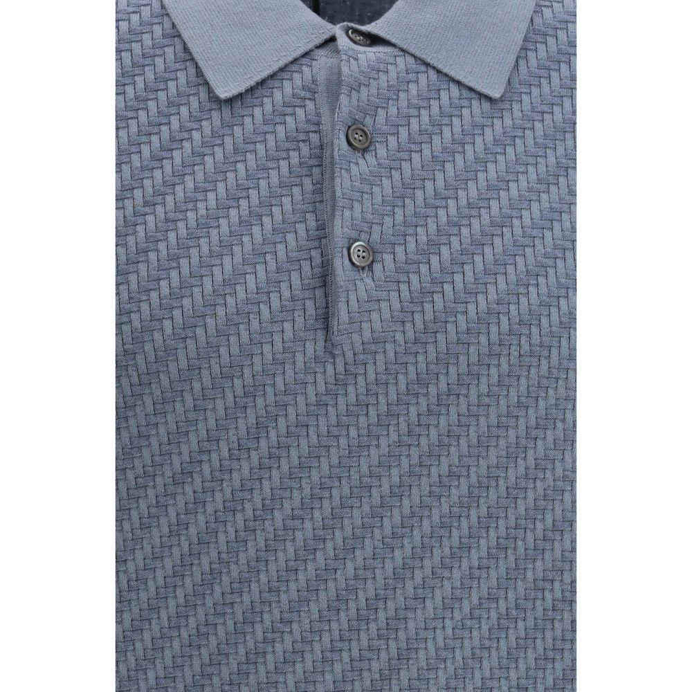Brioni Blue Cotton Polo Shirt - Luxe Nova