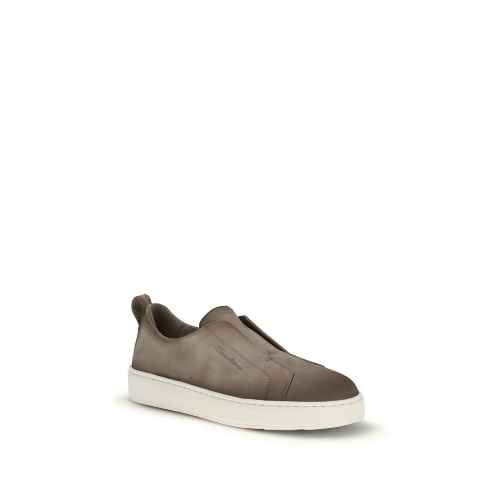 Santoni Beige Rubber Low Top Sneakers