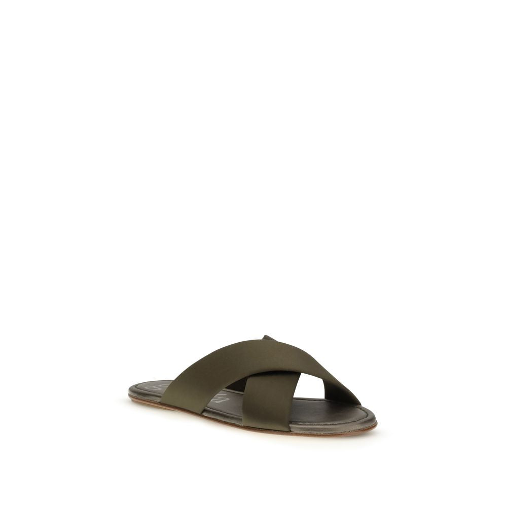 Pedro García Brown Silk Sandals - Luxe Nova