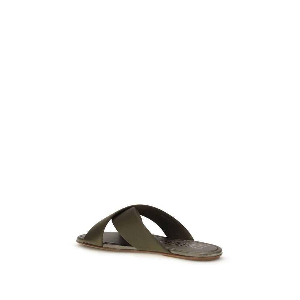 Pedro García Brown Silk Sandals - Luxe Nova
