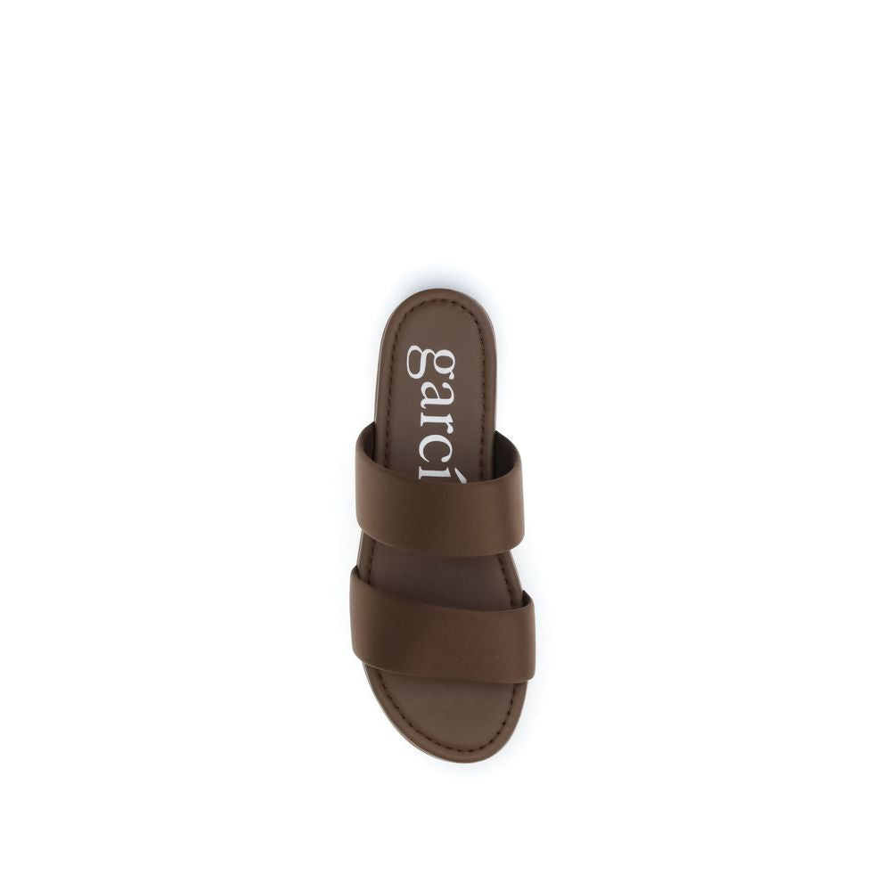 Pedro García Brown Silk Flat Sandals - Luxe Nova
