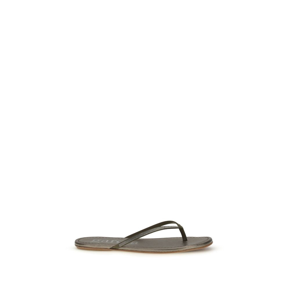 Pedro García Bicolor Crystals Flat Sandals - Luxe Nova