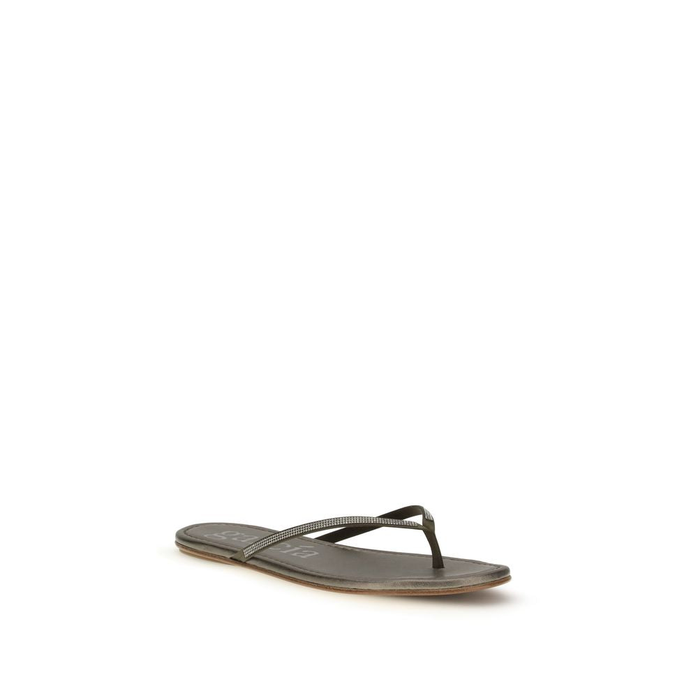 Pedro García Bicolor Crystals Flat Sandals - Luxe Nova
