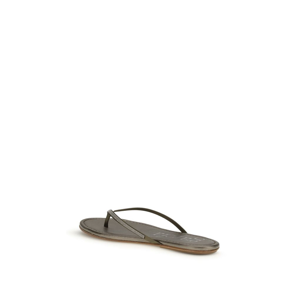 Pedro García Bicolor Crystals Flat Sandals - Luxe Nova