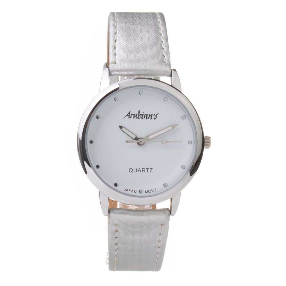 ARABIANS Silver Leather Dress Watch - Luxe Nova