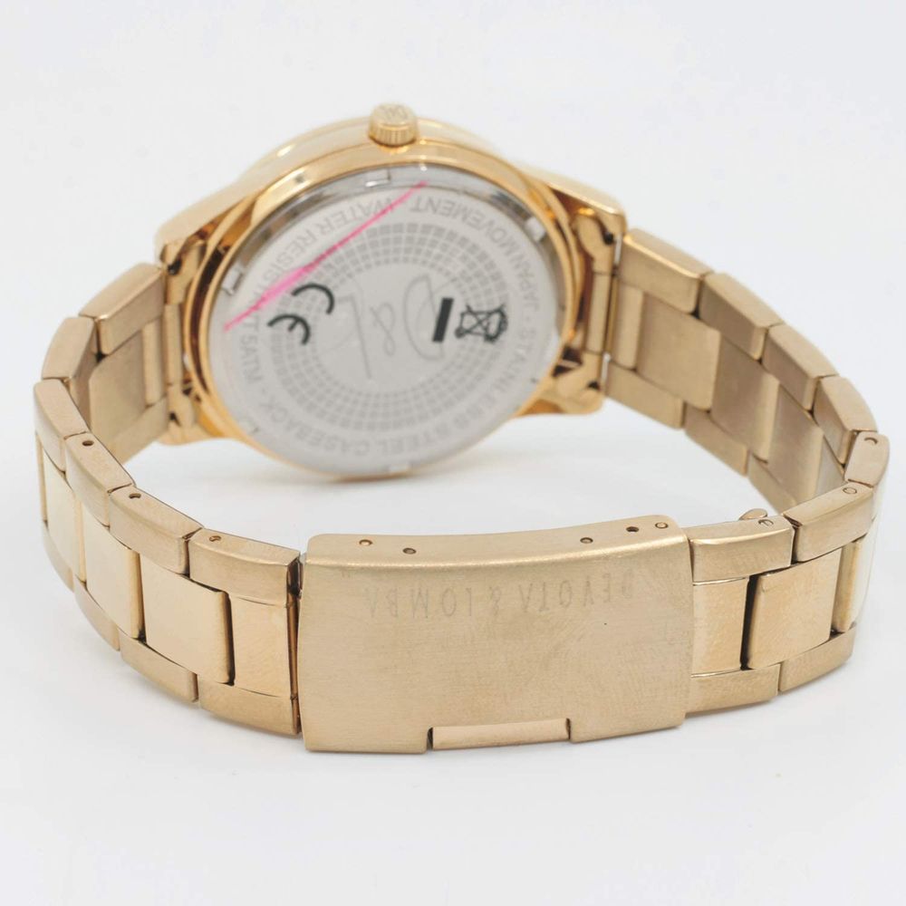 DEVOTA & LOMBA Gold Stainless Steel Dress Watch - Luxe Nova