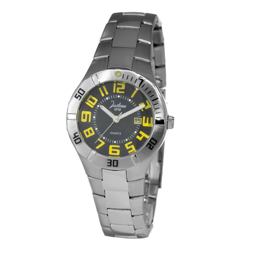 JUSTINA Silver Stainless Steel Dress Watch