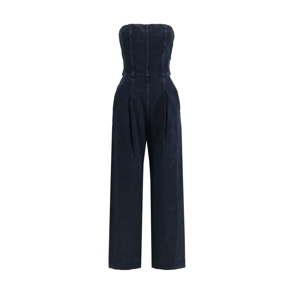 Agolde Blue Cotton Jumpsuit