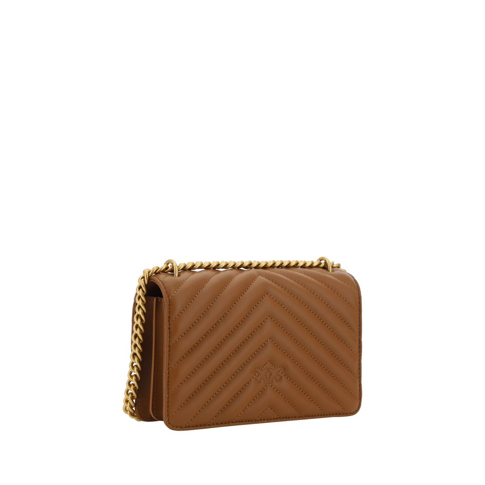 PINKO Brown Calf Leather Bos Taurus Shoulder Bag - Luxe Nova