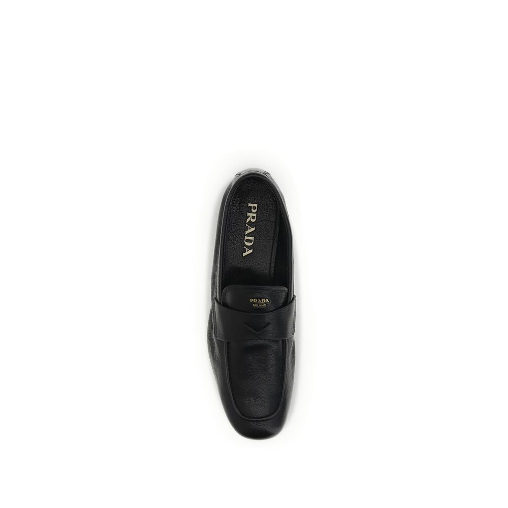 Prada Black Goatskin Slip-On Loafers - Luxe Nova