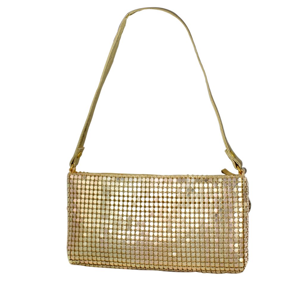 Chronotech Gold Synthetic Handbag - Luxe Nova
