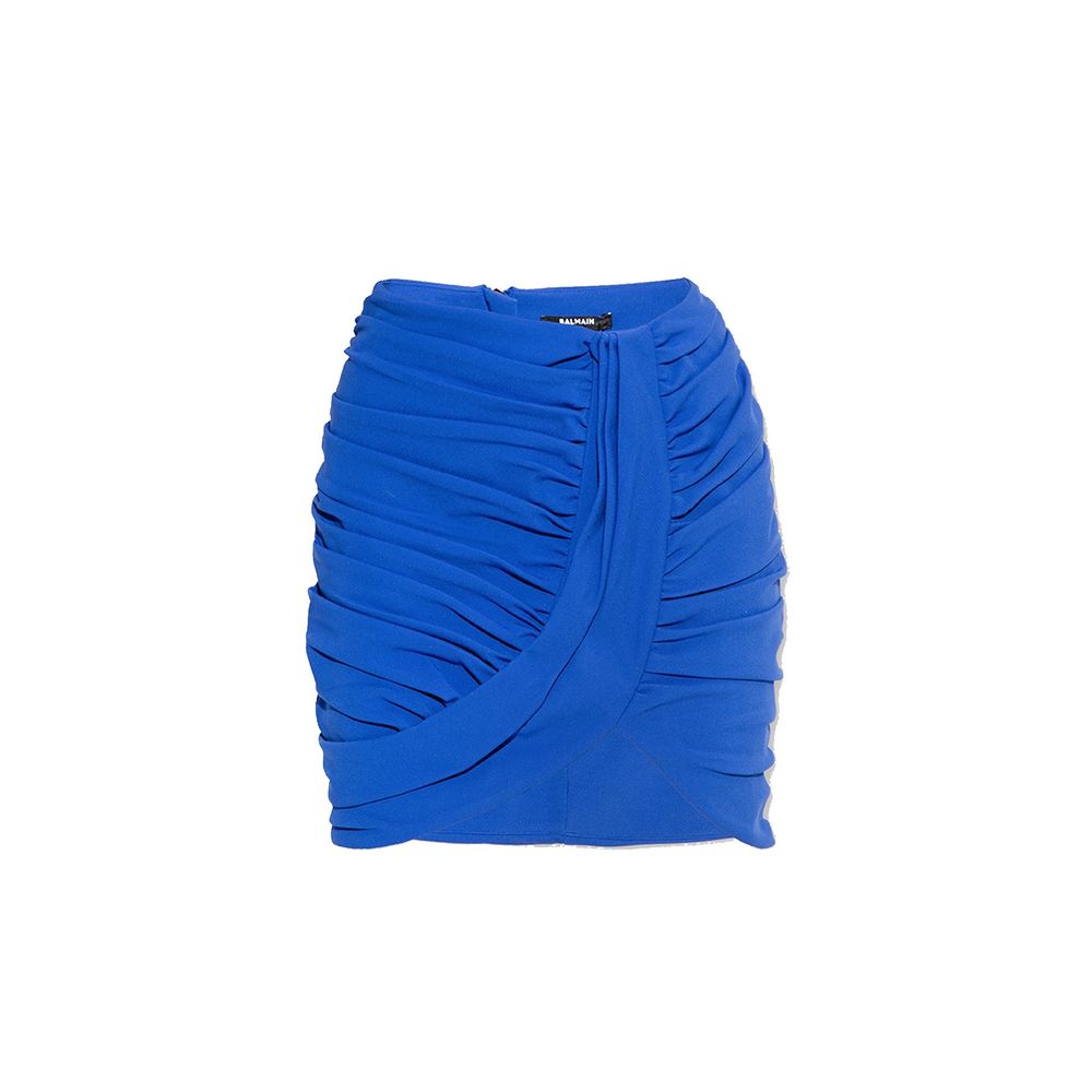 Balmain Blue Elastane Mini Skirt