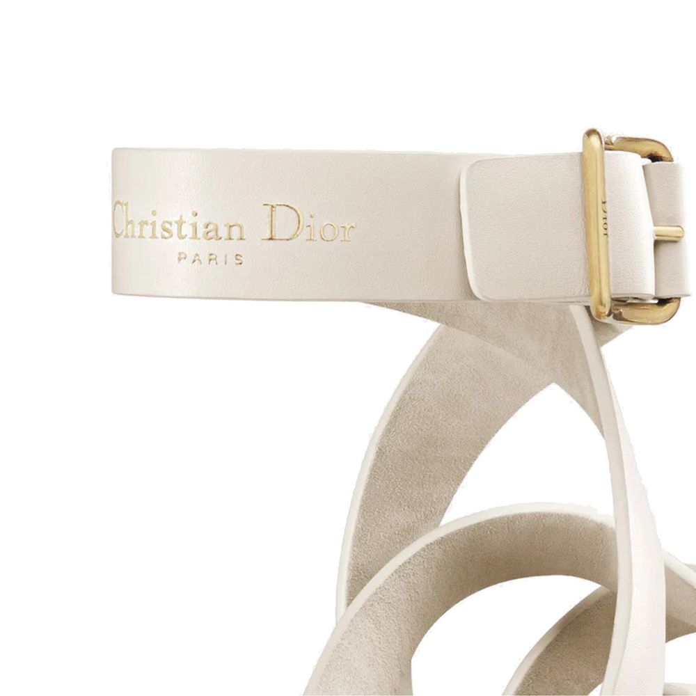 Dior White Calfskin Sandals