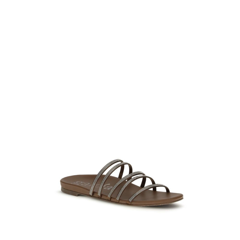 Pedro García Brown Calf Leather Bos Taurus Flip-Flop Sandals - Luxe Nova