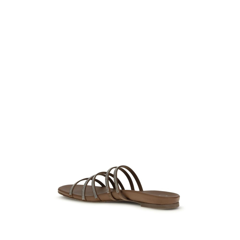 Pedro García Brown Calf Leather Bos Taurus Flip-Flop Sandals - Luxe Nova