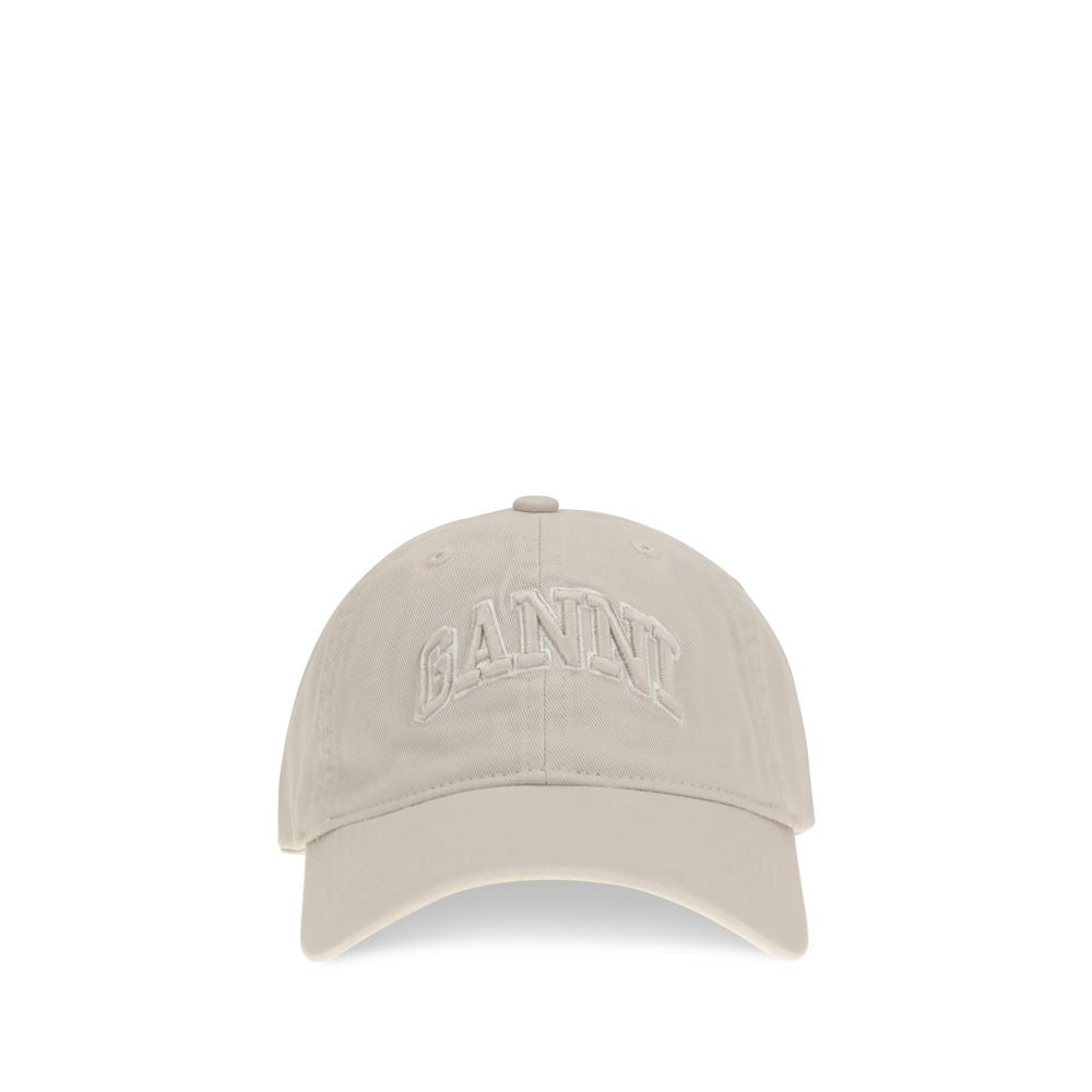 Ganni Beige Cotton Cap (Baseball Hat)
