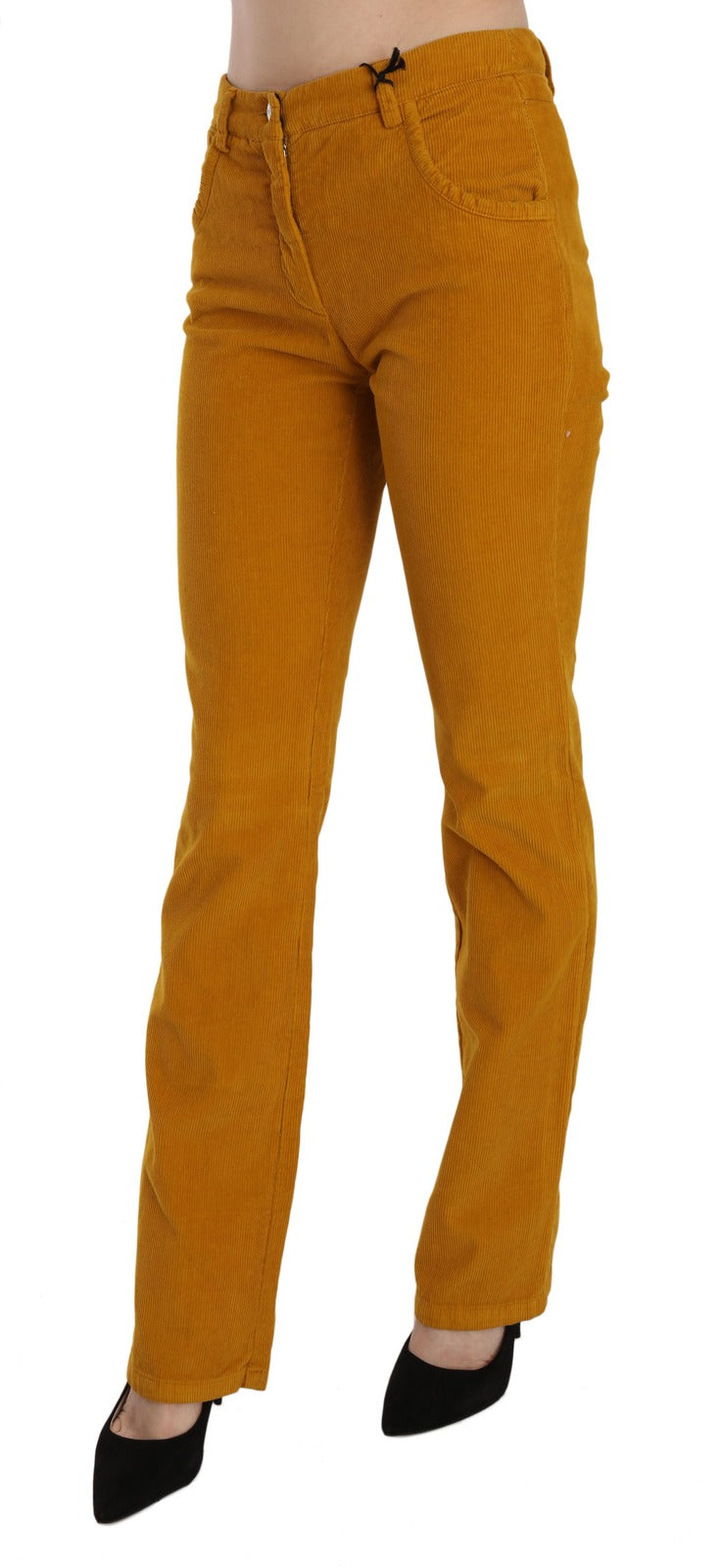 Costume National Orange High Waist Straight Trouser Pants