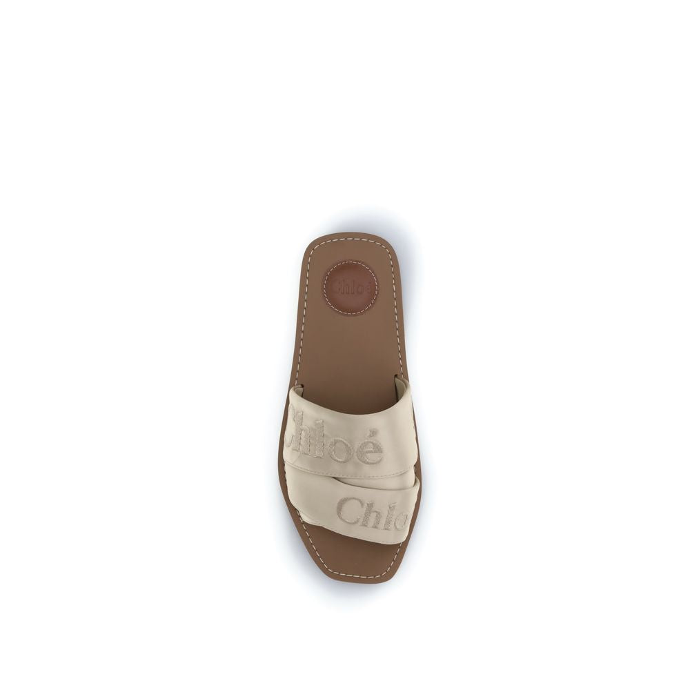 Chloé Gold Polyester Flat Sandals - Luxe Nova