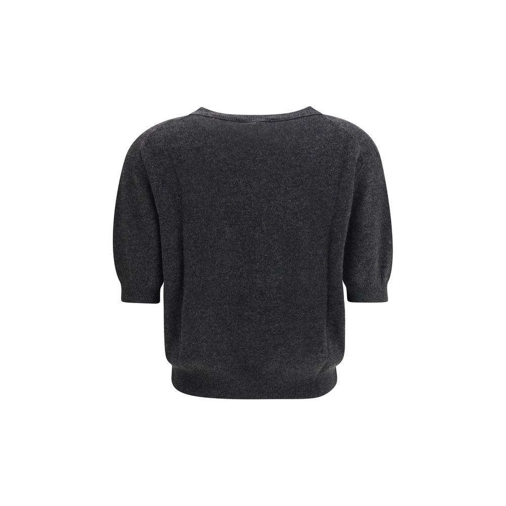 Lisa Yang Gray Fleece Wool T-Shirt