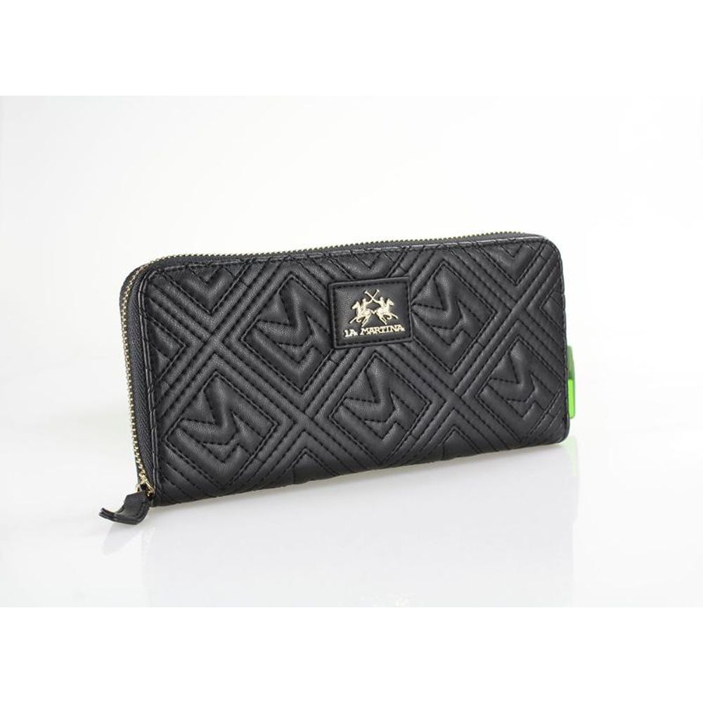 La Martina Black Polyethylene Wallet - Luxe Nova