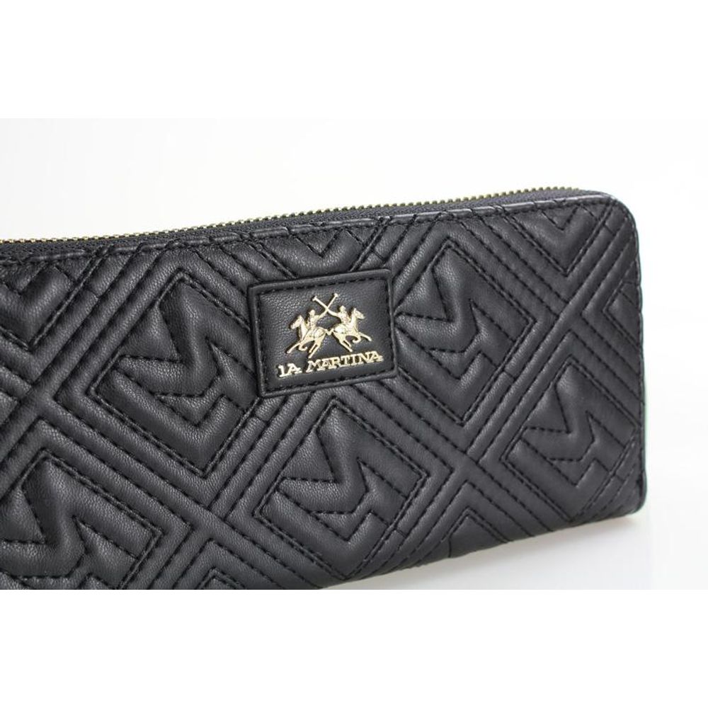 La Martina Black Polyethylene Wallet - Luxe Nova