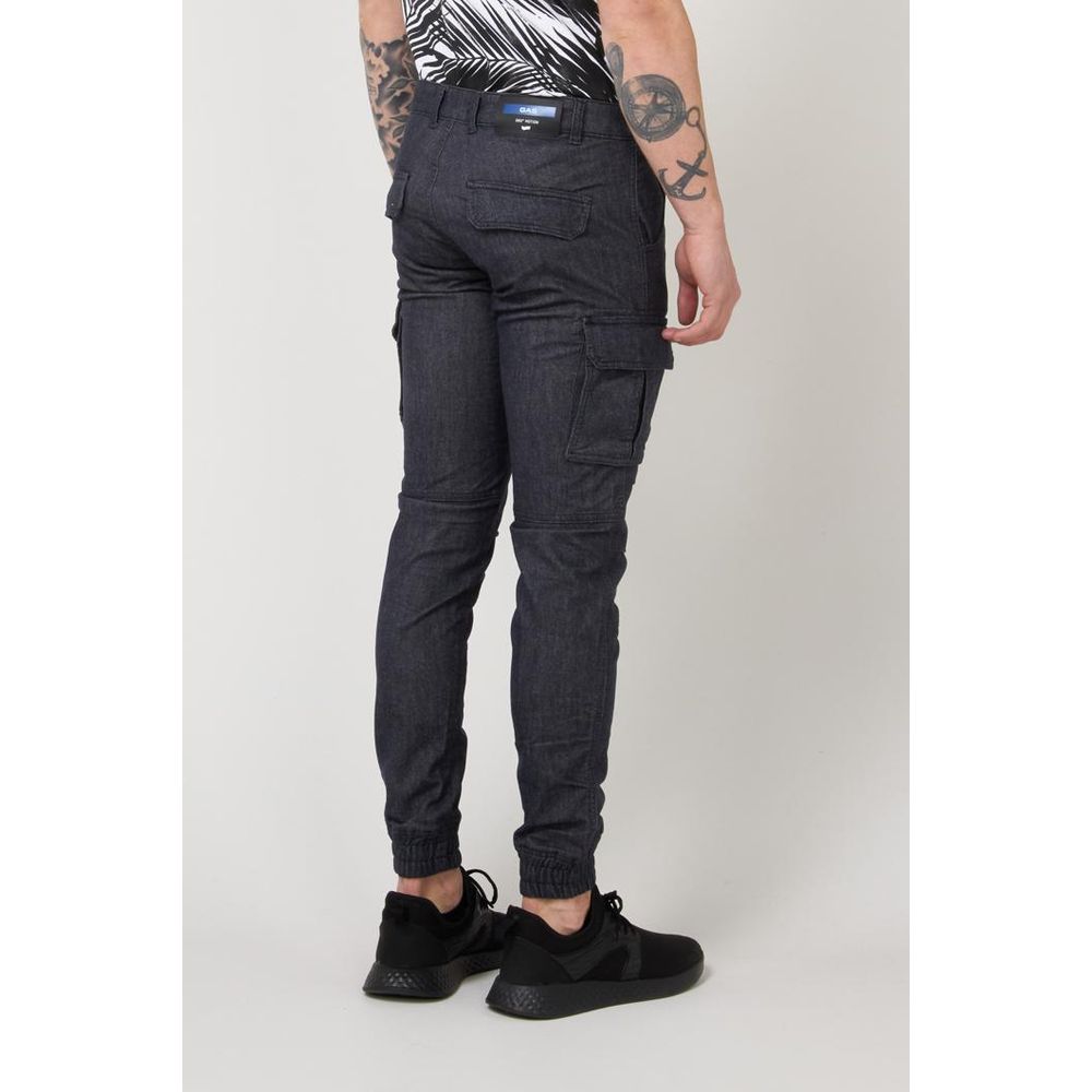 Gas Blue Polyester Cargo Pants
