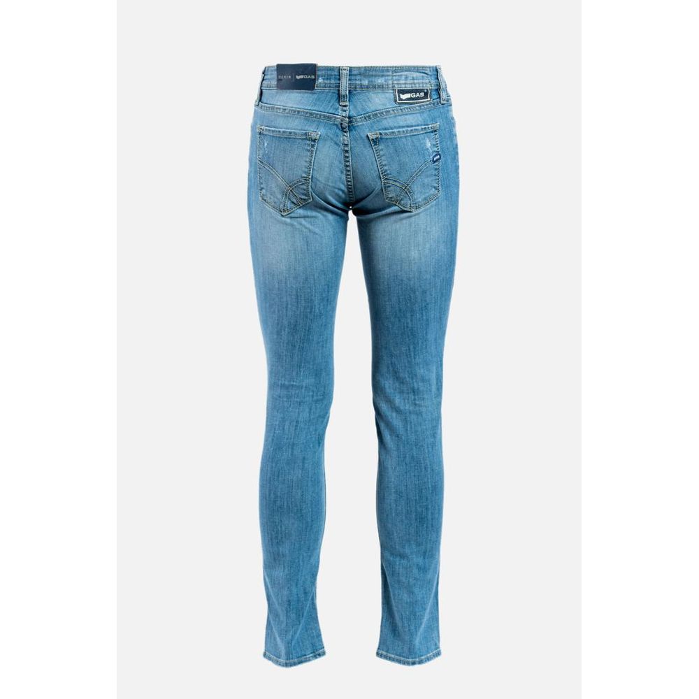 Gas Blue Cotton Jeans Denim - Luxe Nova