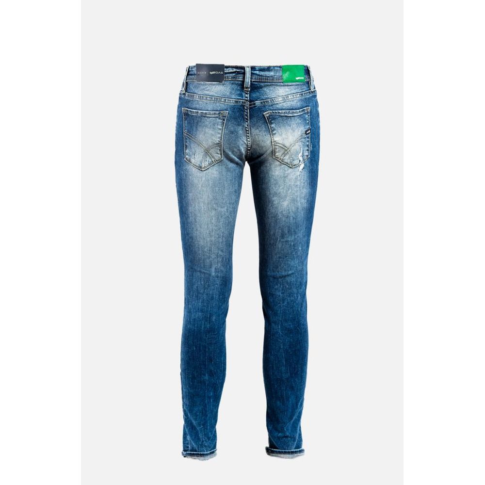 Gas Blue Cotton Jeans Denim - Luxe Nova