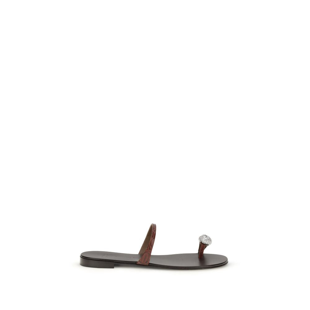 Giuseppe Zanotti Brown Calf Leather Bos Taurus Sandals - Luxe Nova