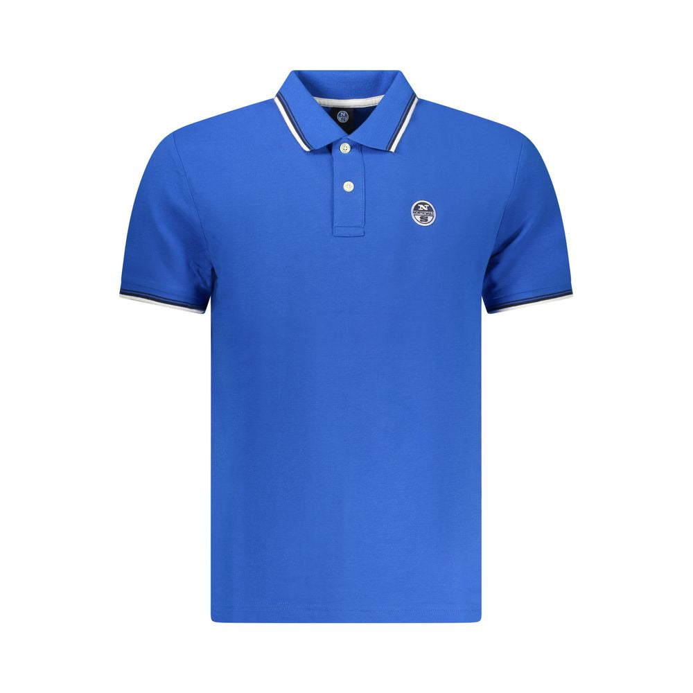 North Sails Blue Cotton Men Polo Shirt - Luxe Nova