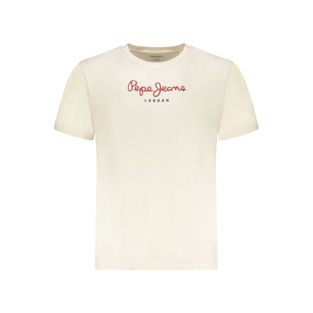 Pepe Jeans Beige Cotton Men's T-Shirt - Luxe Nova