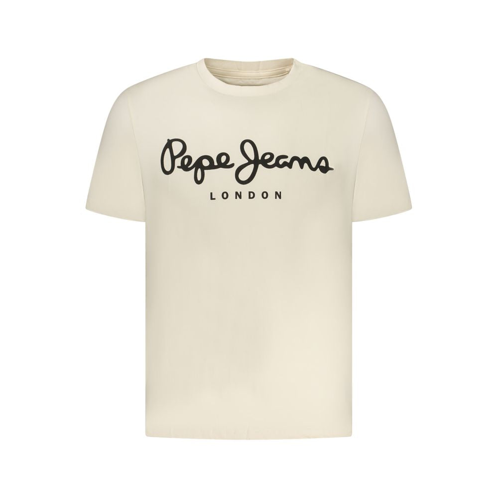 Pepe Jeans Beige Cotton Men's T-Shirt - Luxe Nova