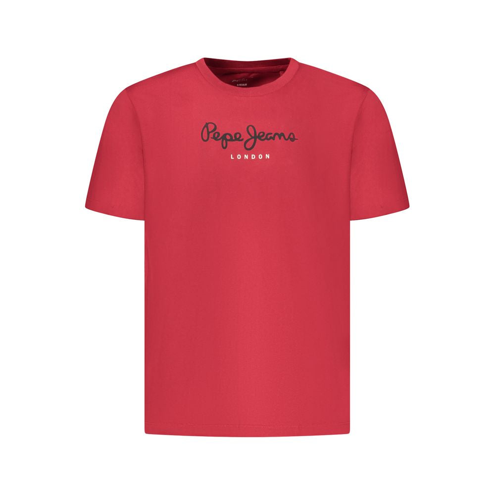 Pepe Jeans Red Cotton Men T-Shirt - Luxe Nova