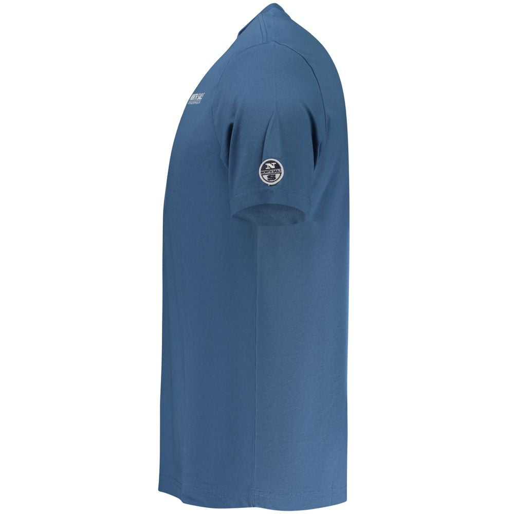 North Sails Blue Cotton Men T-Shirt - Luxe Nova