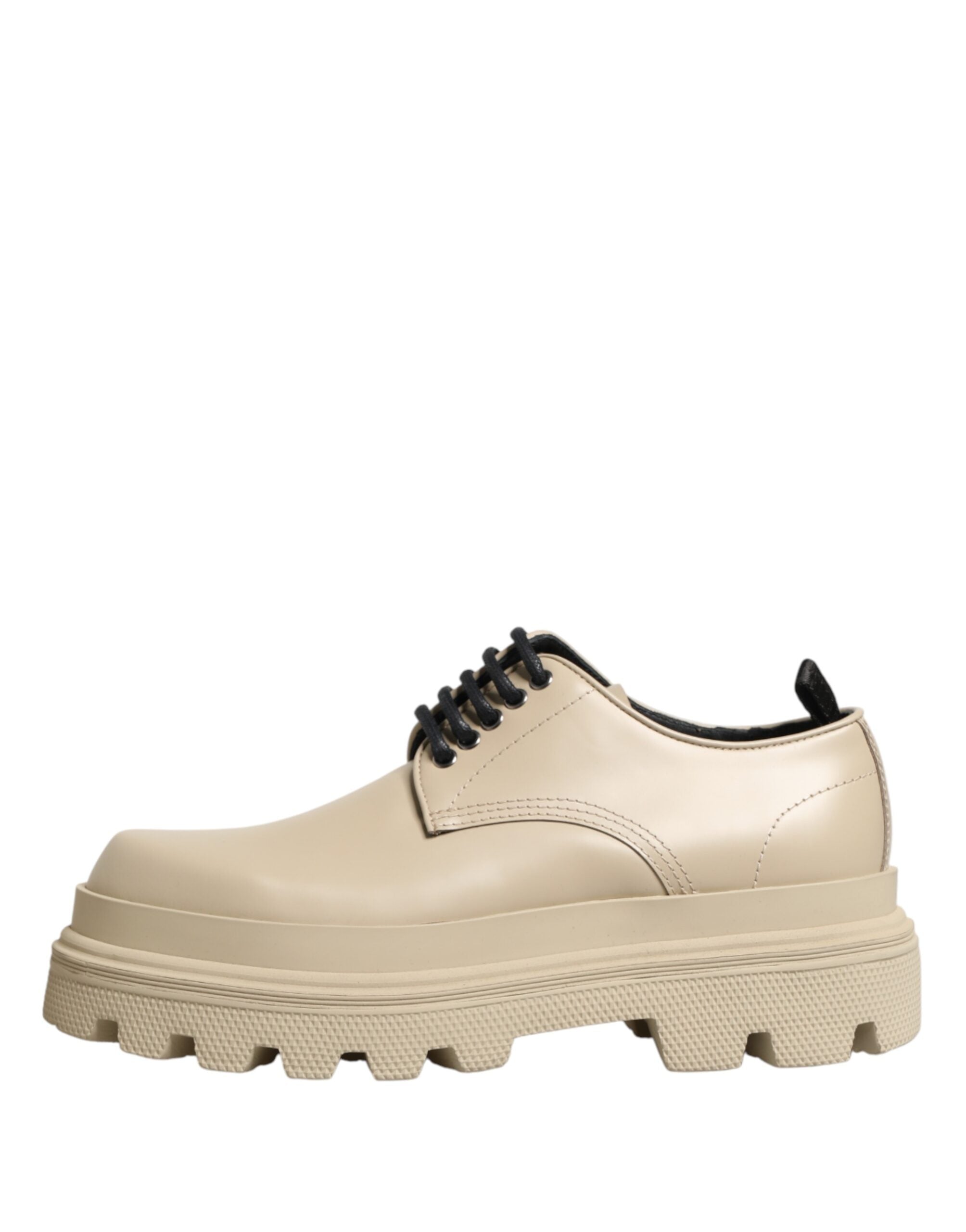 Dolce & Gabbana Beige Lace Up Trekking Derby Men Dress Shoes
