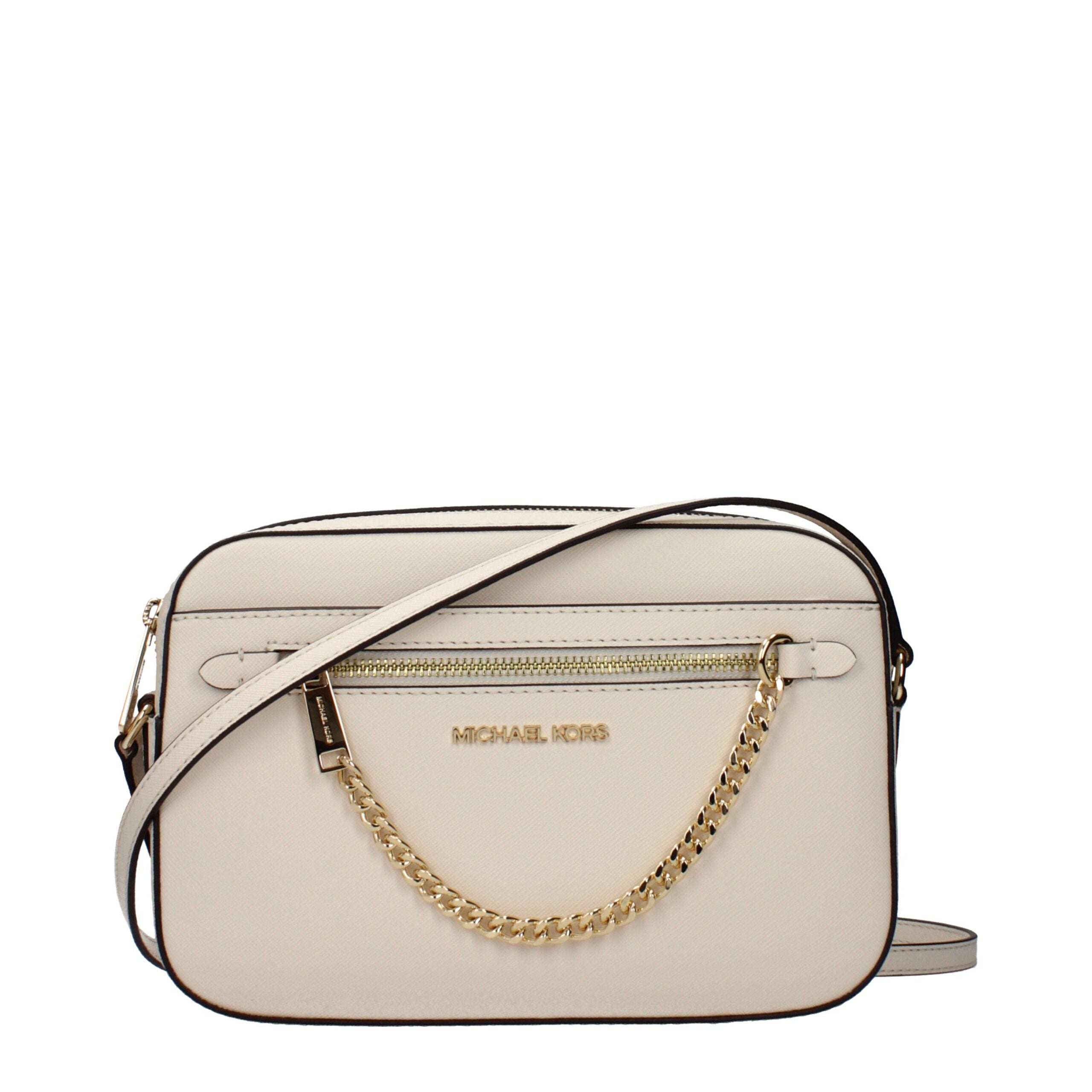 Michael Kors Beige Leather Crossbody Bag - Luxe Nova