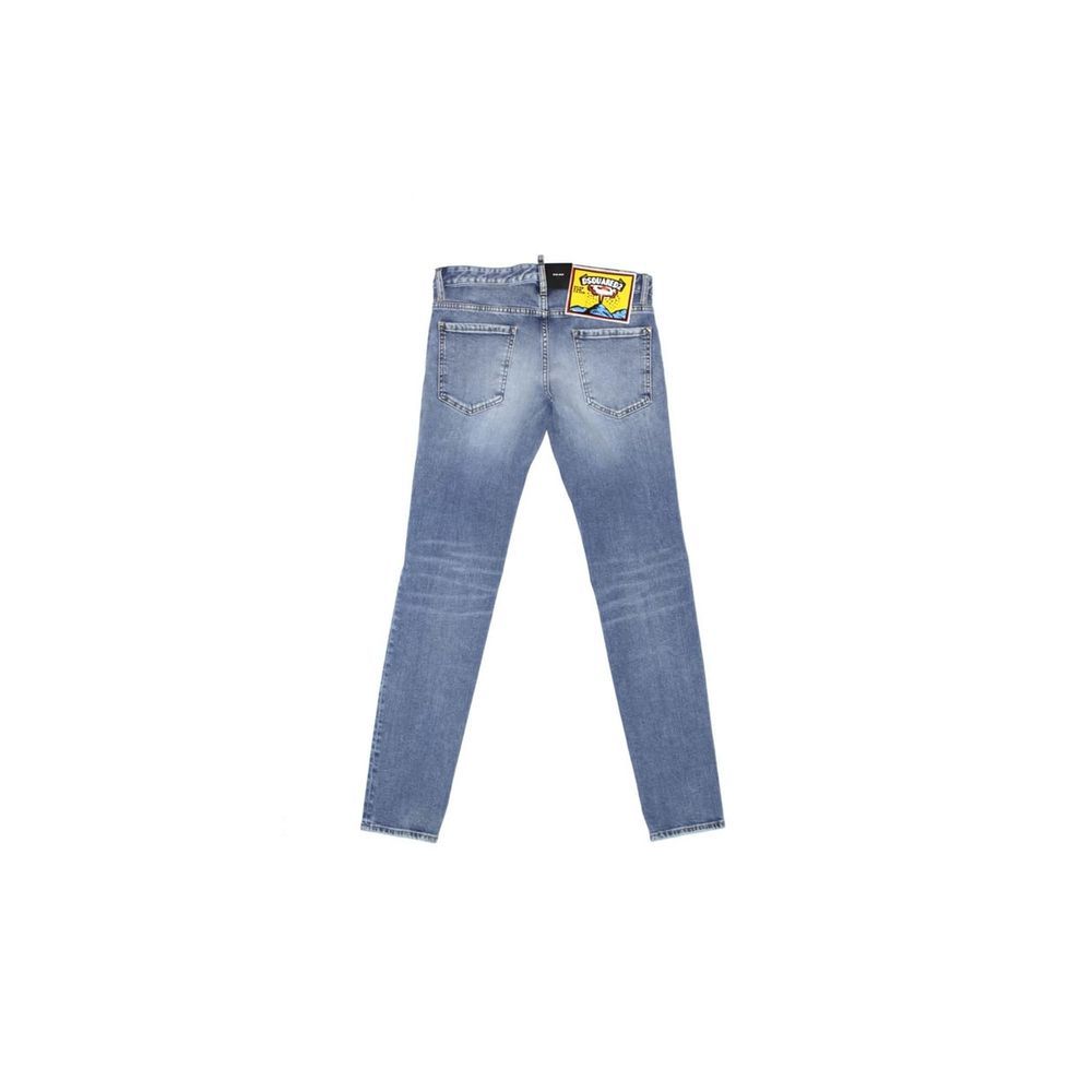 Dsquared² Blue Cotton Straight-Leg Jeans