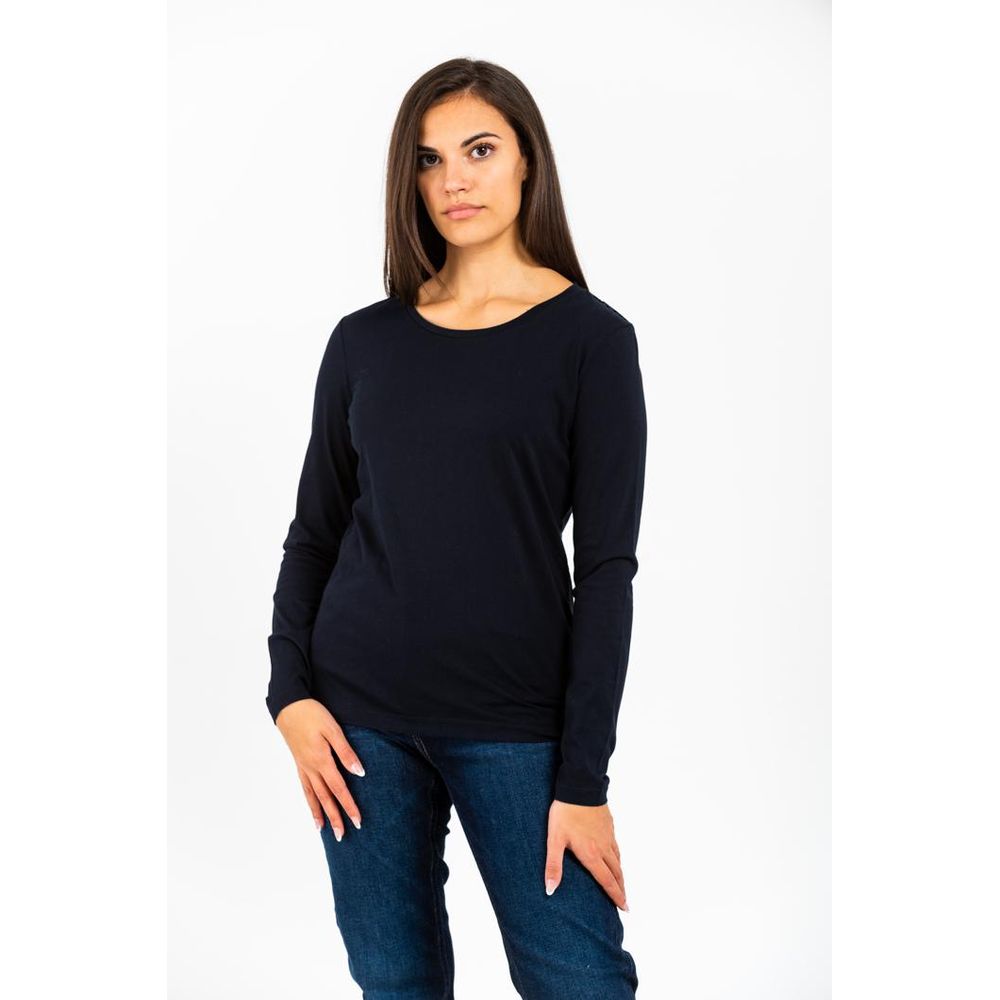 Gas Blue Cotton Long Sleeve T-Shirt