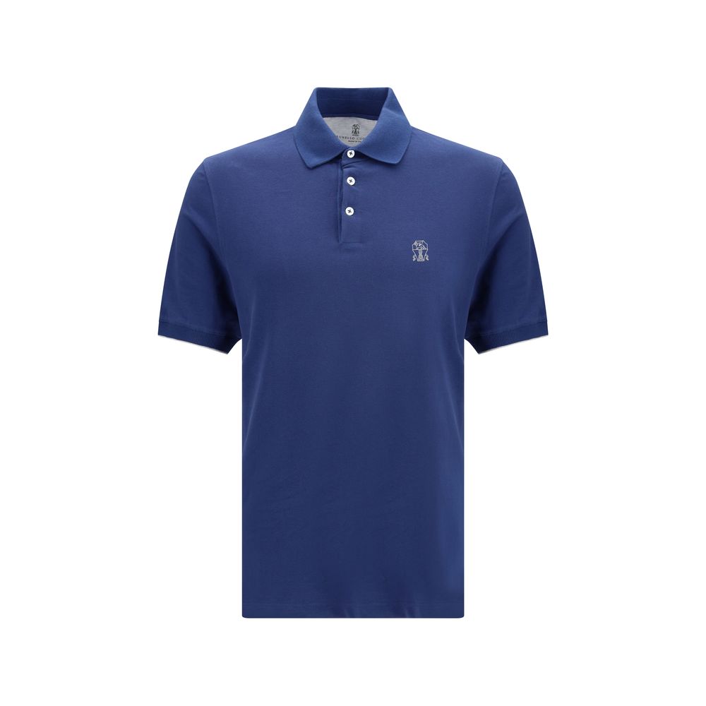 Brunello Cucinelli Blue Cotton Polo Shirt - Luxe Nova