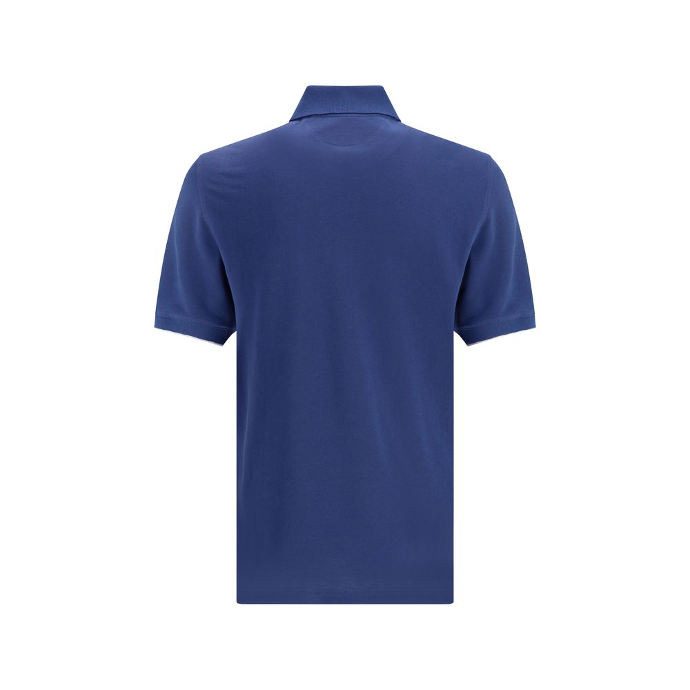 Brunello Cucinelli Blue Cotton Polo Shirt - Luxe Nova