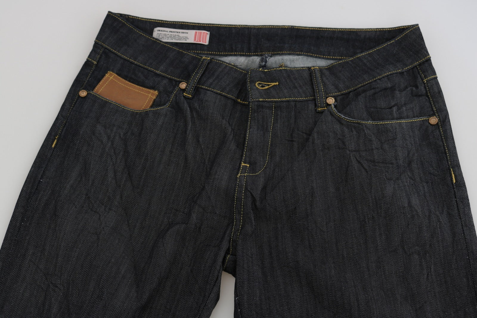 PLEIN SUD Cotton Blue High Waist Straight Cropped Trouser Jeans