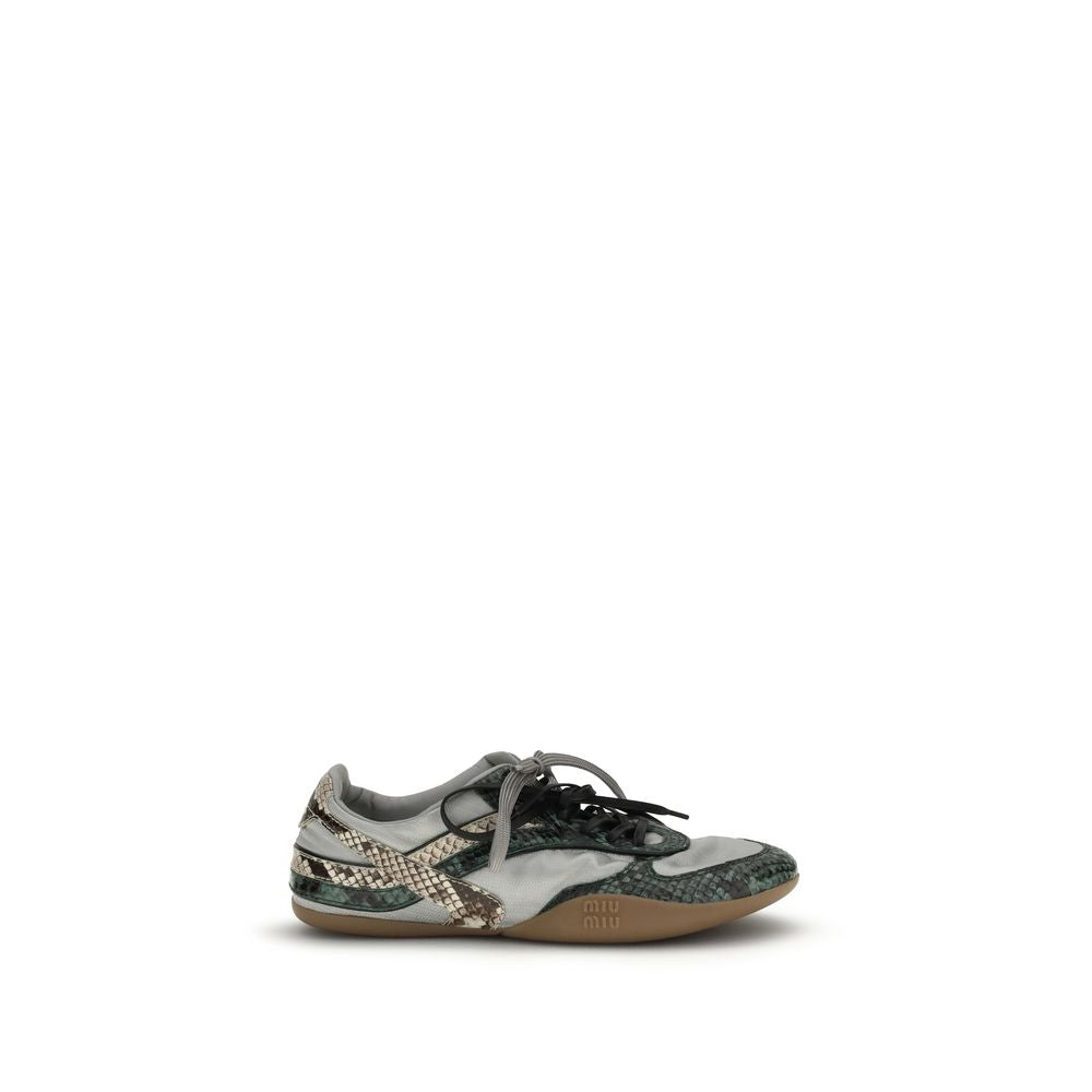 Miu Miu Gray Other Fibres Athletic Sneakers - Luxe Nova