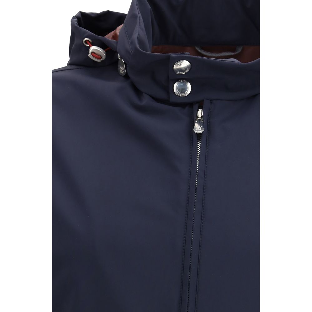 Brunello Cucinelli Blue Polyamide Shell Jacket - Luxe Nova