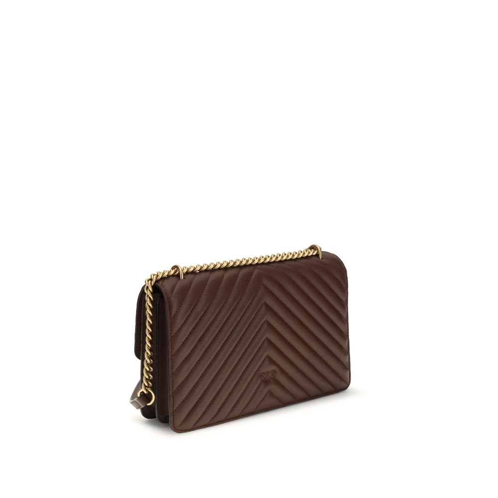 PINKO Brown Calf Leather Bos Taurus Shoulder Bag - Luxe Nova